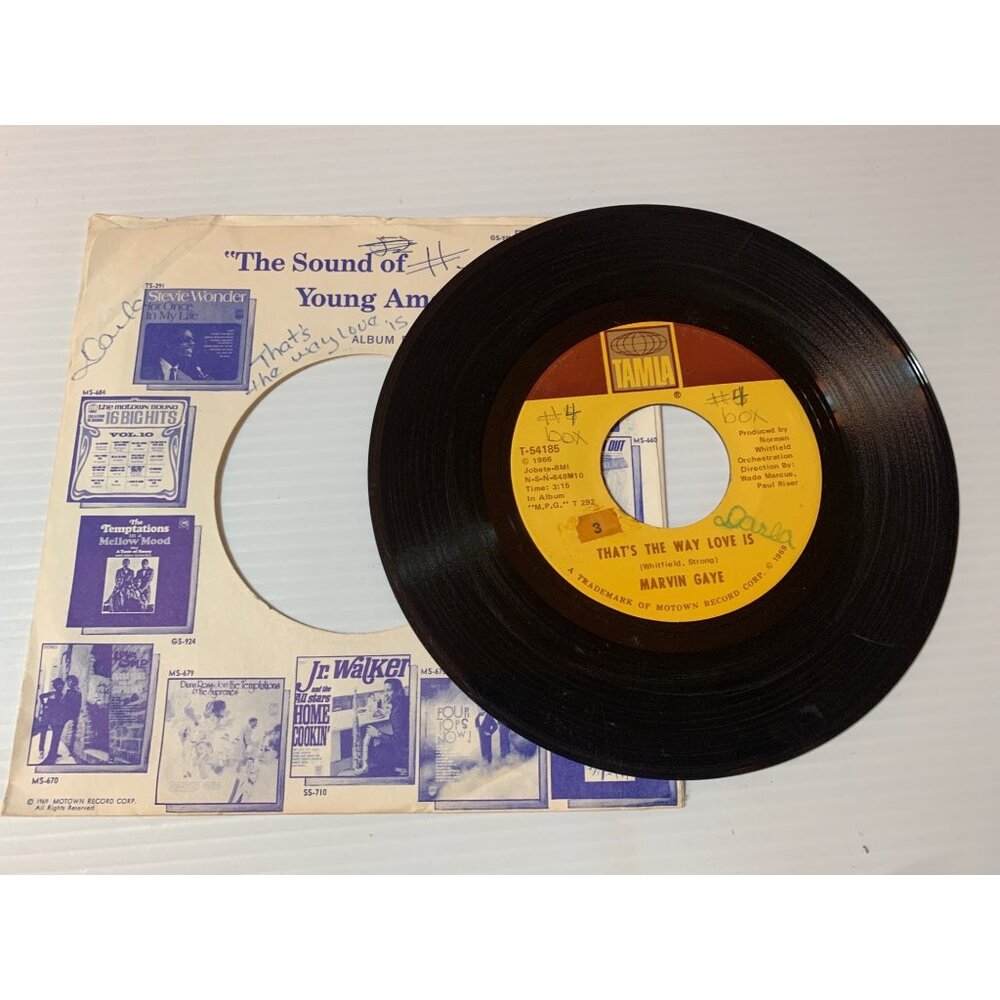 Marvin Gaye 45 RPM Vinyl Record "Thats The Way Love Is" & "Gonna Keep On Tryin"